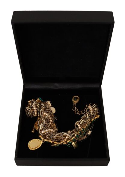 Dolce & Gabbana - Opulent Gold Tone Crystal Statement Necklace