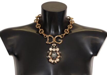 Dolce & Gabbana - Elegant Gold Statement Necklace with Crystals