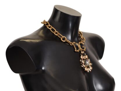 Dolce & Gabbana - Elegant Gold Statement Necklace with Crystals