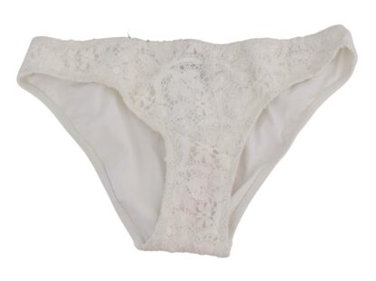 Dolce & Gabbana - Elegant White Lace Bikini Bottoms