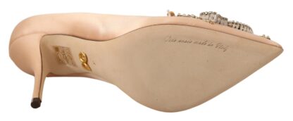 Dolce & Gabbana - Elegant Nude Satin Crystal-Embellished Pumps