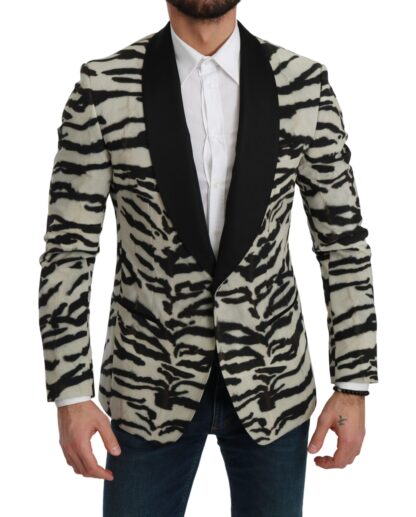 Dolce & Gabbana - Zebra Print Silk Formal Blazer