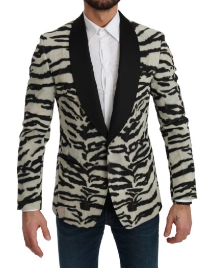 Dolce & Gabbana - Zebra Print Silk Formal Blazer