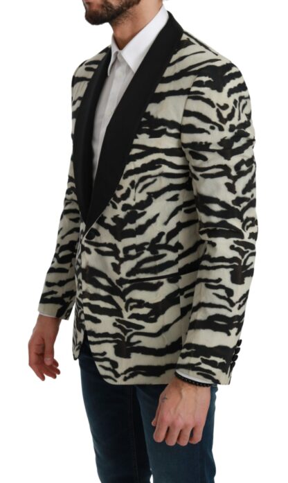 Dolce & Gabbana - Zebra Print Silk Formal Blazer