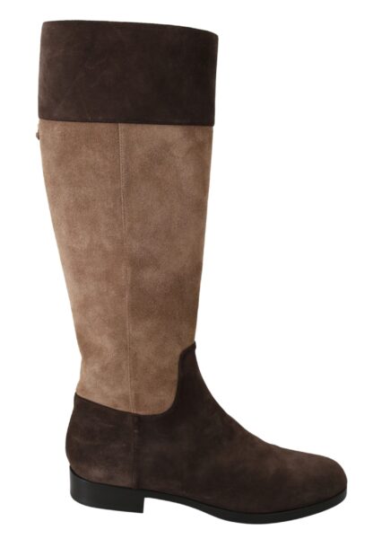 Dolce & Gabbana - Chic Leather Knee-High Boots in Brown