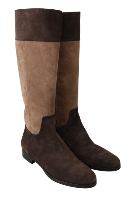 Dolce & Gabbana - Chic Leather Knee-High Boots in Brown