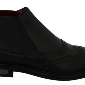 Dolce & Gabbana - Elegant Black Leather Chelsea Boots