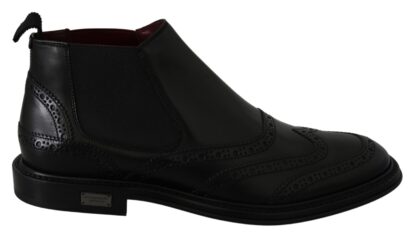 Dolce & Gabbana - Elegant Black Leather Ankle Boots