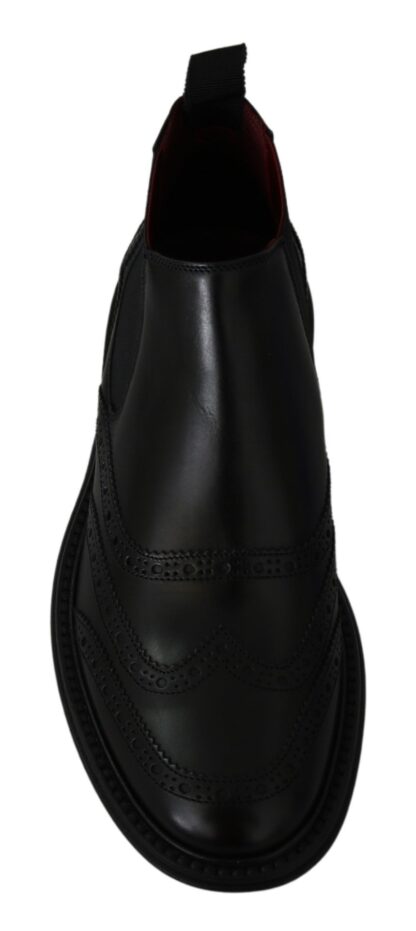 Dolce & Gabbana - Elegant Black Leather Ankle Boots