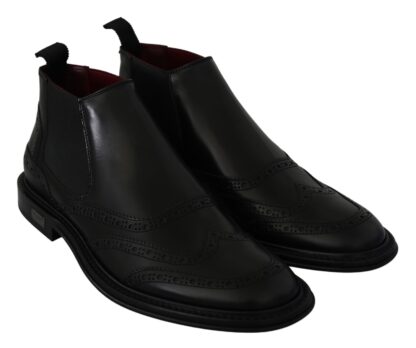 Dolce & Gabbana - Elegant Black Leather Ankle Boots