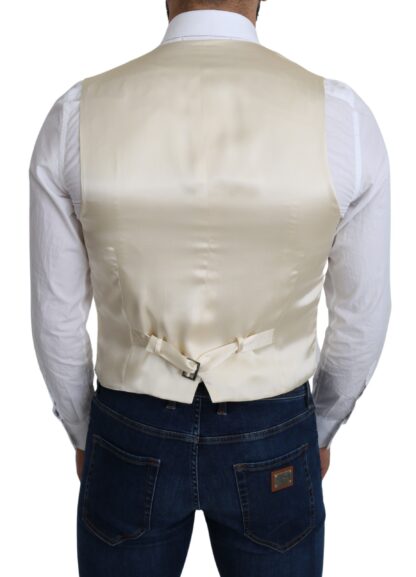 Dolce & Gabbana - Elegant Silk Formal Vest in Off-White Ivory