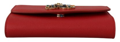 Dolce & Gabbana - Elegant Red Leather Shoulder Bag with Gold Details