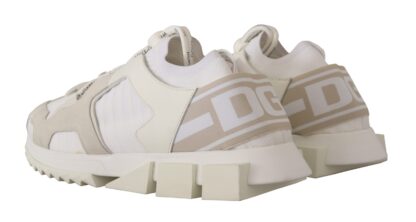 Dolce & Gabbana - Sleek White Lace-Up Sneakers for the Trendsetter