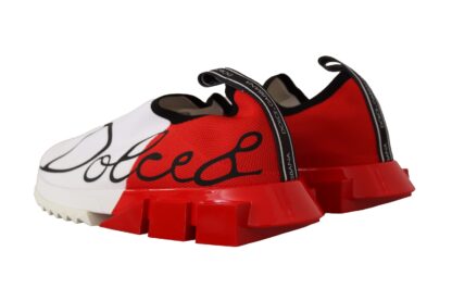 Dolce & Gabbana - Sleek White Sorrento Sneakers with Red Accents