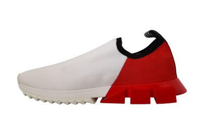 Dolce & Gabbana - Sleek White Sorrento Sneakers with Red Accents