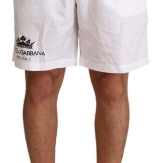 Dolce & Gabbana - Elegant Black KING Motive Swim Trunks