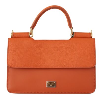 Dolce & Gabbana - Exquisite Orange Leather Clutch with Gold Accents