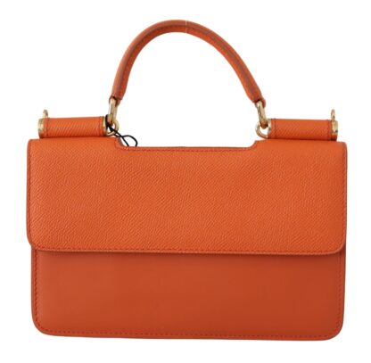 Dolce & Gabbana - Exquisite Orange Leather Clutch with Gold Accents