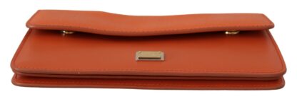 Dolce & Gabbana - Exquisite Orange Leather Clutch with Gold Accents