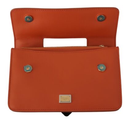 Dolce & Gabbana - Exquisite Orange Leather Clutch with Gold Accents