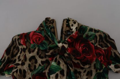 Dolce & Gabbana - Chic Leopard Rose Silk Bodycon Dress