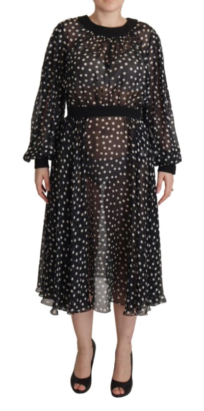 Dolce & Gabbana - Elegant Polka Dot Silk Midi Dress