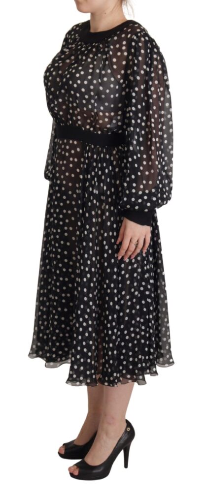 Dolce & Gabbana - Elegant Polka Dot Silk Midi Dress