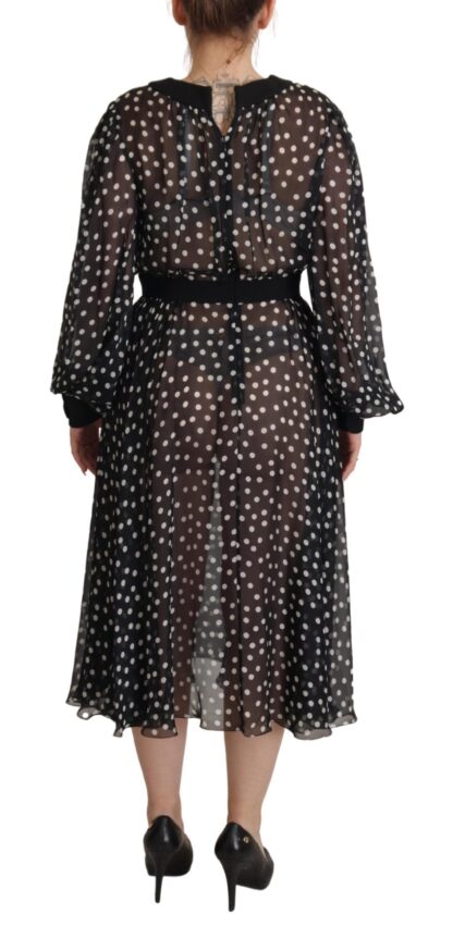 Dolce & Gabbana - Elegant Polka Dot Silk Midi Dress