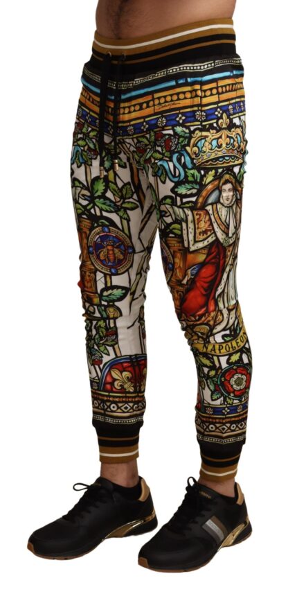 Dolce & Gabbana - Elegant Multicolor Napoleone Print Sweatpants