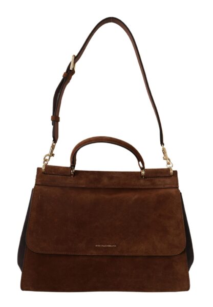 Dolce & Gabbana - Brown Leather Suede Hand SICILY Bag