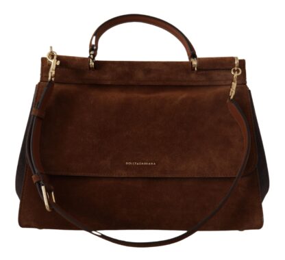 Dolce & Gabbana - Brown Leather Suede Hand SICILY Bag