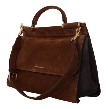 Dolce & Gabbana - Brown Leather Suede Hand SICILY Bag