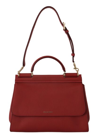 Dolce & Gabbana - Dolce & Gabbana Red Leather Hand Shoulder SICILY  Women Bag