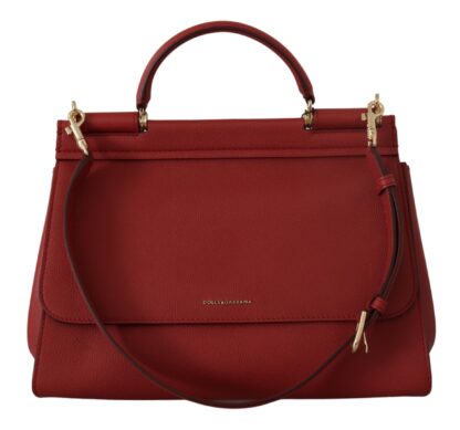 Dolce & Gabbana - Dolce & Gabbana Red Leather Hand Shoulder SICILY  Women Bag