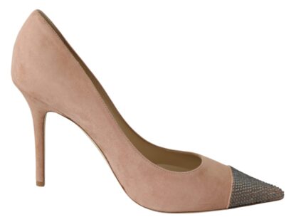 Jimmy Choo - Crystal Embellished Powder Pink Pumps