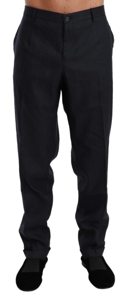 Dolce & Gabbana - Elegant Blue Silk-Blend Dress Pants