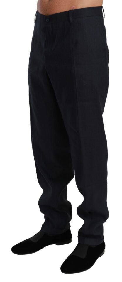 Dolce & Gabbana - Elegant Blue Silk-Blend Dress Pants