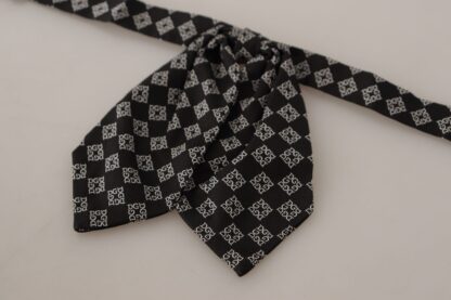 Dolce & Gabbana - Elegant Silk Black Bow Tie with DG Logo