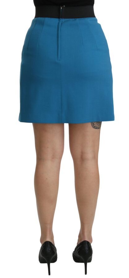 Dolce & Gabbana - Embellished Blue High Waist Skirt