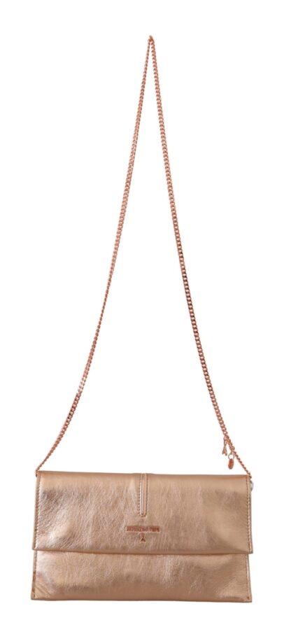 Patrizia Pepe - Elegant Rose Gold Leather Shoulder Bag