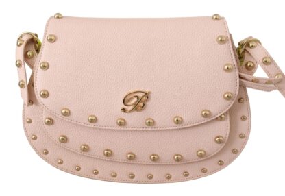 Blumarine - Elegant Leather Shoulder Flap Bag in Pink & Green