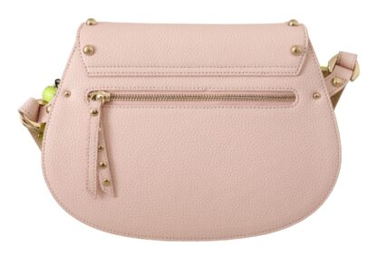 Blumarine - Elegant Leather Shoulder Flap Bag in Pink & Green