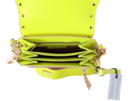 Blumarine - Elegant Leather Shoulder Flap Bag in Pink & Green