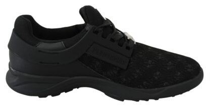 Plein Sport - Black Polyester Runner Beth Sneakers Shoes