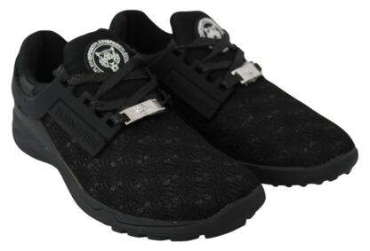 Plein Sport - Black Polyester Runner Beth Sneakers Shoes