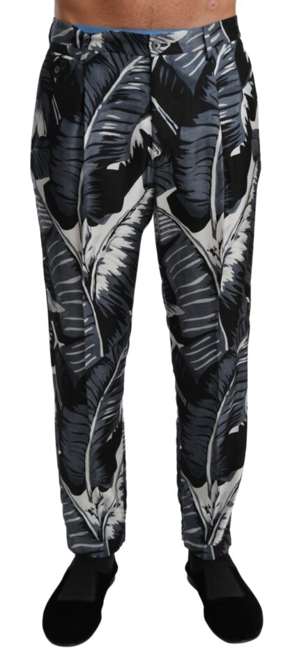 Dolce & Gabbana - Elegant Silk Banana Leaf Print Pants