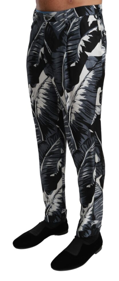 Dolce & Gabbana - Elegant Silk Banana Leaf Print Pants