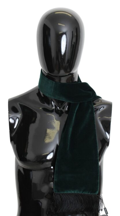 Dolce & Gabbana - Elegant Dark Green Cotton Silk Men's Scarf