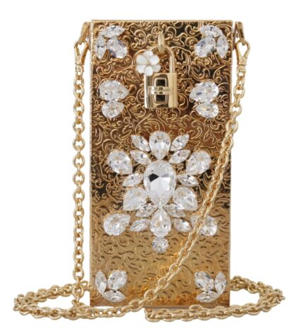 Dolce & Gabbana - Gold Crystal Mini Purse with Chain