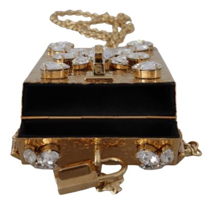 Dolce & Gabbana - Gold Crystal Mini Purse with Chain